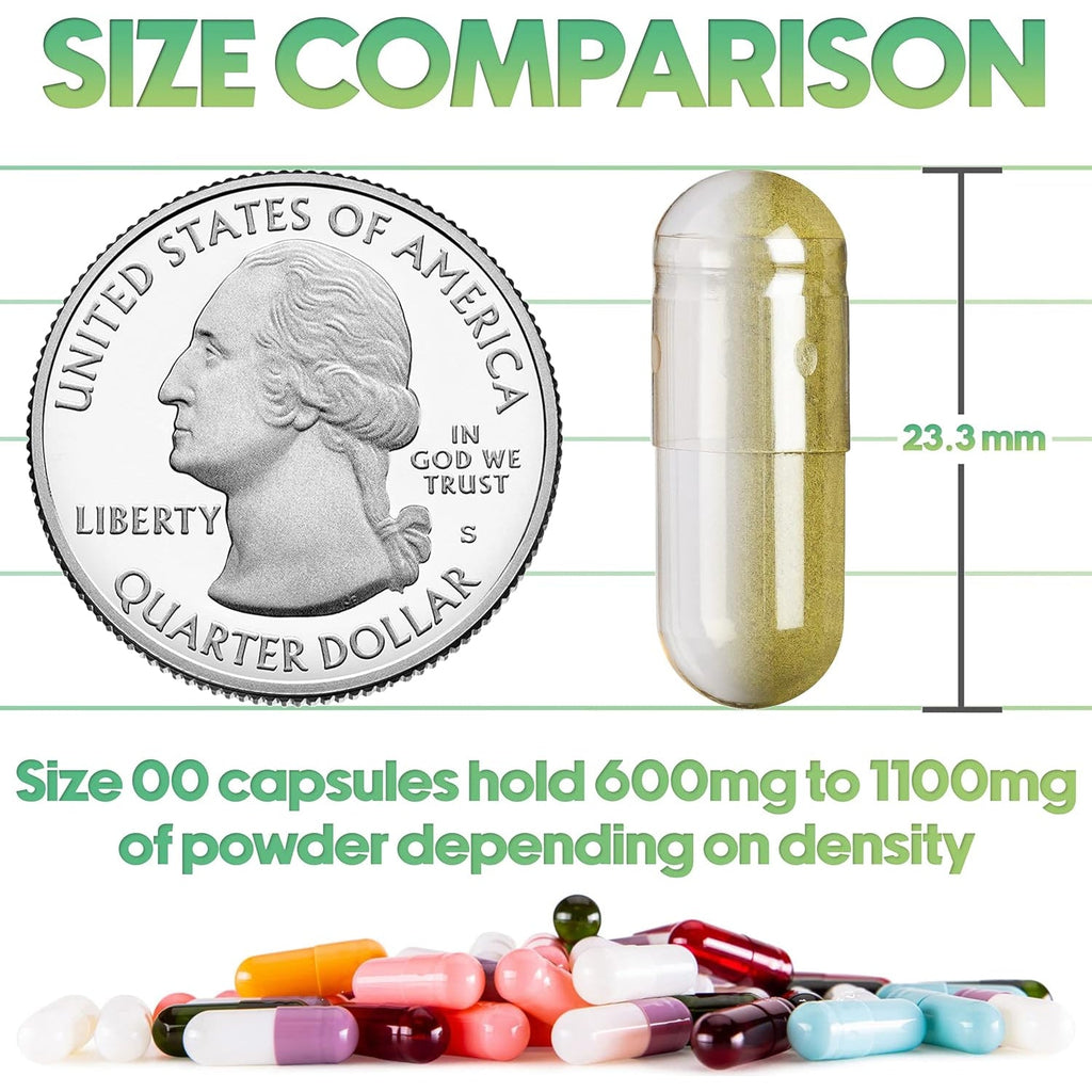 XPRS Nutra Size 00 Empty Capsules - 100 Count Clear Enteric Coated Empty Gelatin Capsules - Delayed Release Pills - DIY Capsule Filling - Pure Bovine Empty Enteric Gel Caps