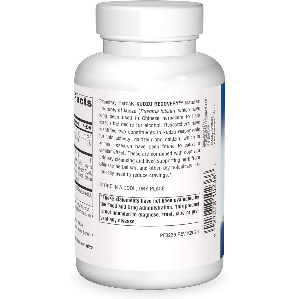 Planetary Herbals Kudzu Recovery 750 Mg Anti-Alcohol and Liver Support - 120 Tablet