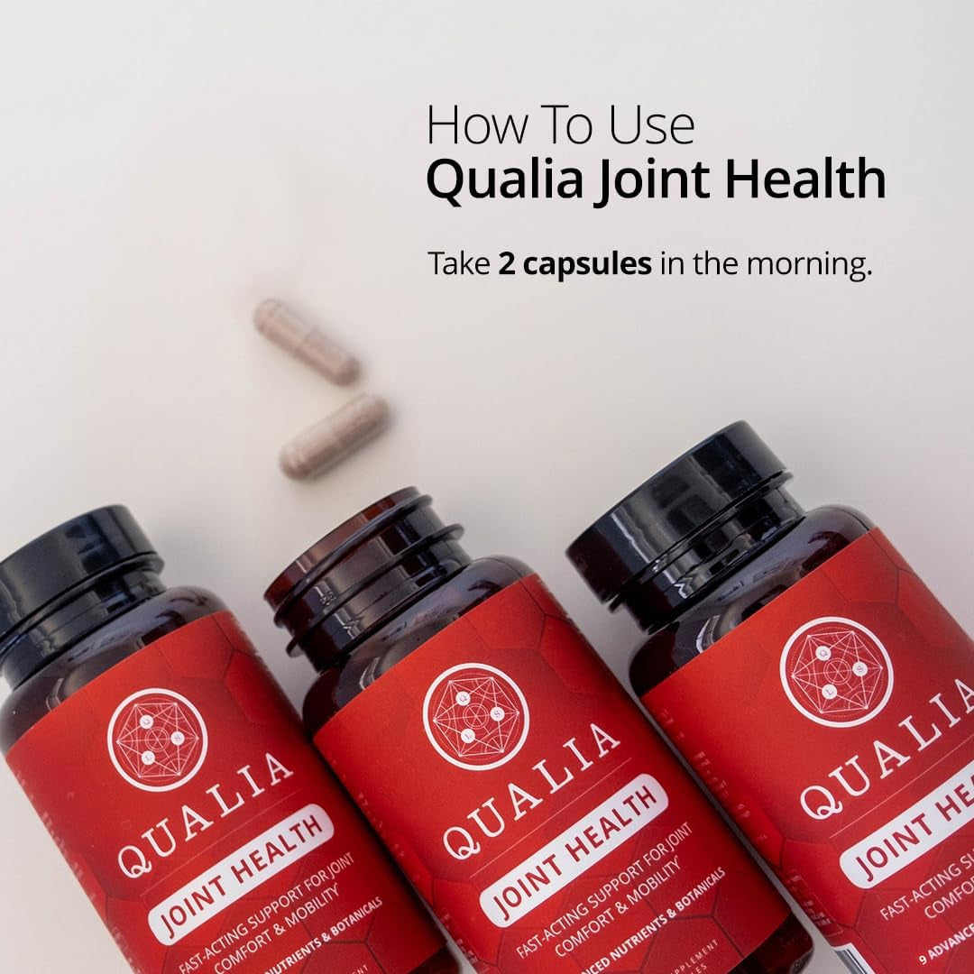 Qualia Joint Health 9 Advanced Joint Health Nutrients: Denatured Collagen, Boswellia, Tumeric, Boron, Ginger, L-Carnitine. Cartilage Health, Tendon Strength, Healthy Joint Aging (1 Month Supply)