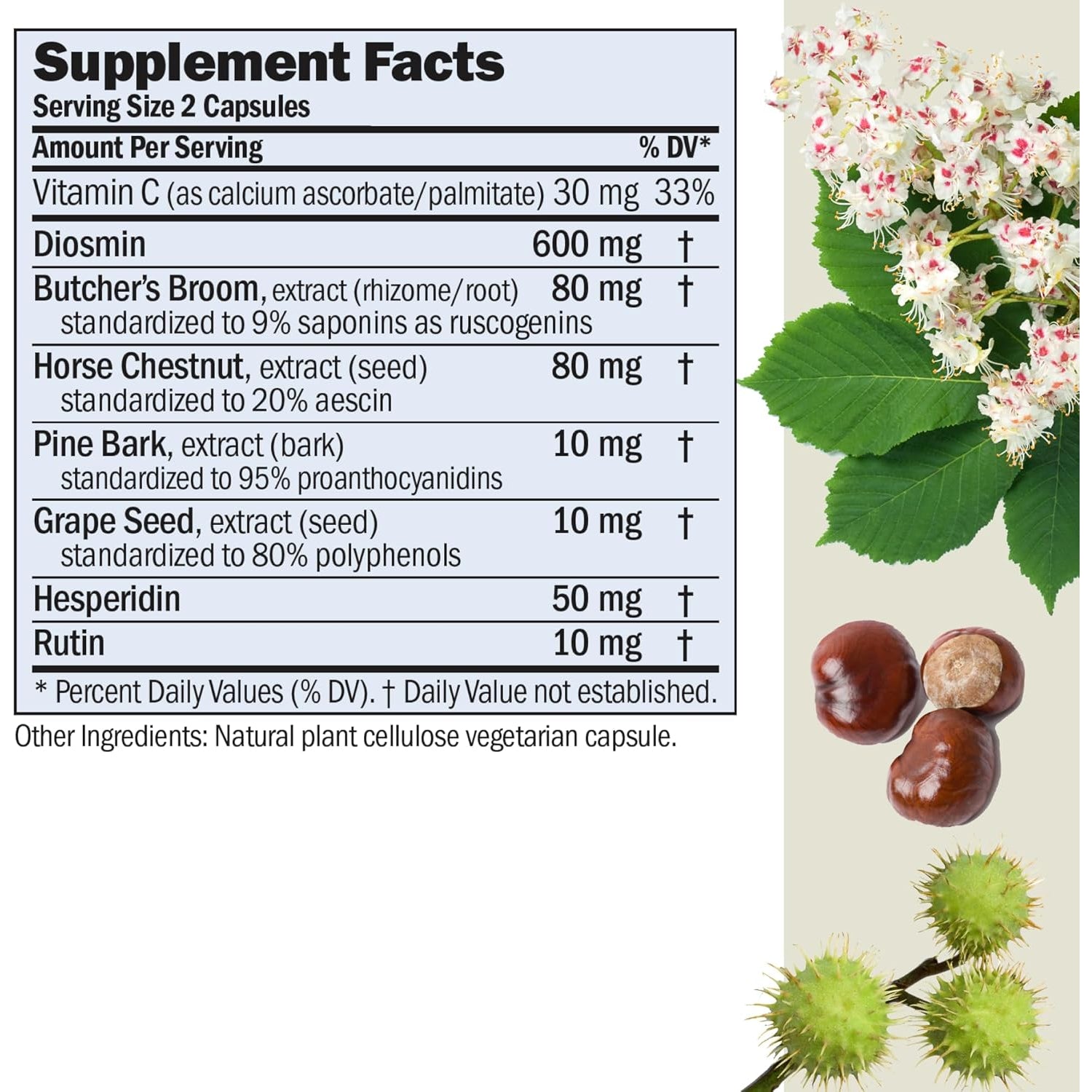 ANDREW LESSMAN Circulation, Vein Support for Healthy Legs 60 Capsules - High Bioactivity Diosmin, Butcher'S Broom, Visibly Reduces Swelling and Discomfort in Feet, Ankles, Calves, Legs