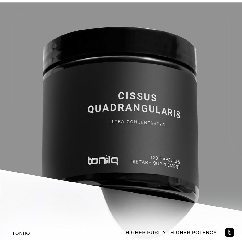 Toniiq Cissus Quadrangularis Capsules - Min. 40% Ketosteroids - Ultra High Strength Tendon and Joint Support Supplement - 1200Mg Concentrated Cissus Extract - Wild Harvested in India - 120 Caps