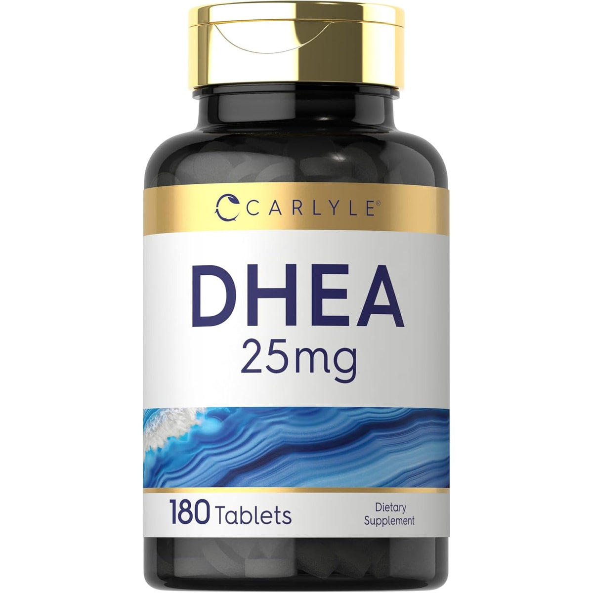 Carlyle DHEA Supplement for Women and Men | 25Mg | 180 Tablets | Vegetarian, Non-Gmo, and Gluten Free