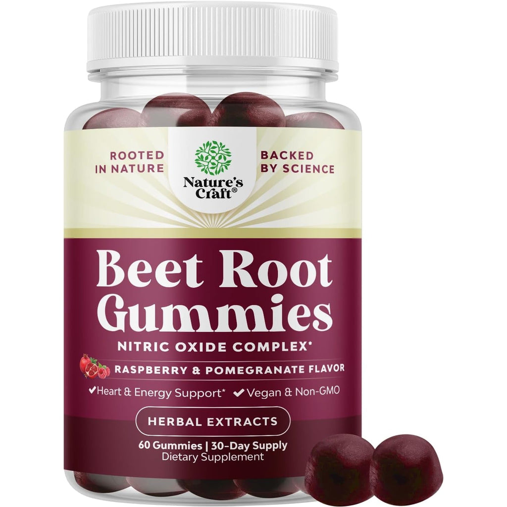 Flow Boosting Beet Root Gummies - Invigorating Beet Gummies for Adults Nitric Oxide Energy & Heart Health Support with Grapeseed Pomegranate & Vitamin B12 - Vegan Non-Gmo & Gluten Free - 60 Count