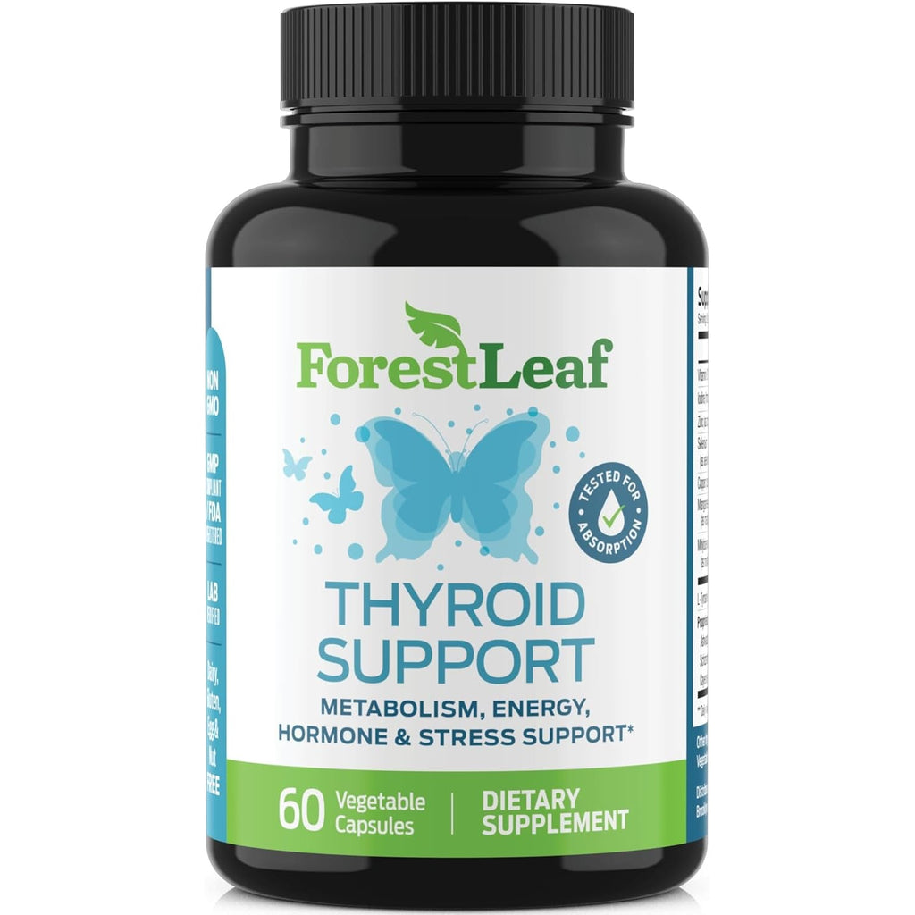 Thyroid Support for Women and Men with Iodine - Energy, Focus & Power Thyroid Supplement - All Natural Herbal Mineral and Vitamin Complex with B12, Zinc, Selenium, Ashwagandha - 60 Vegetarian Capsules