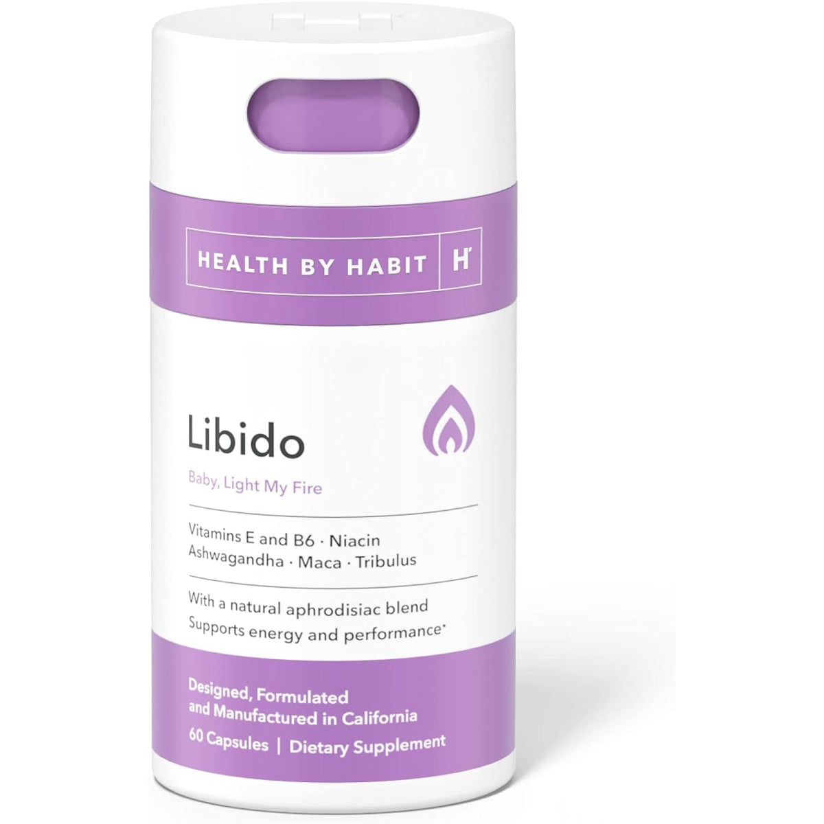 Health by Habit Libido Blend (60 Capsules) - Natural Aphrodisiac Blend with Maca, Ashwagandha, Vegan, Non-Gmo, Sugar-Free (1 Pack)