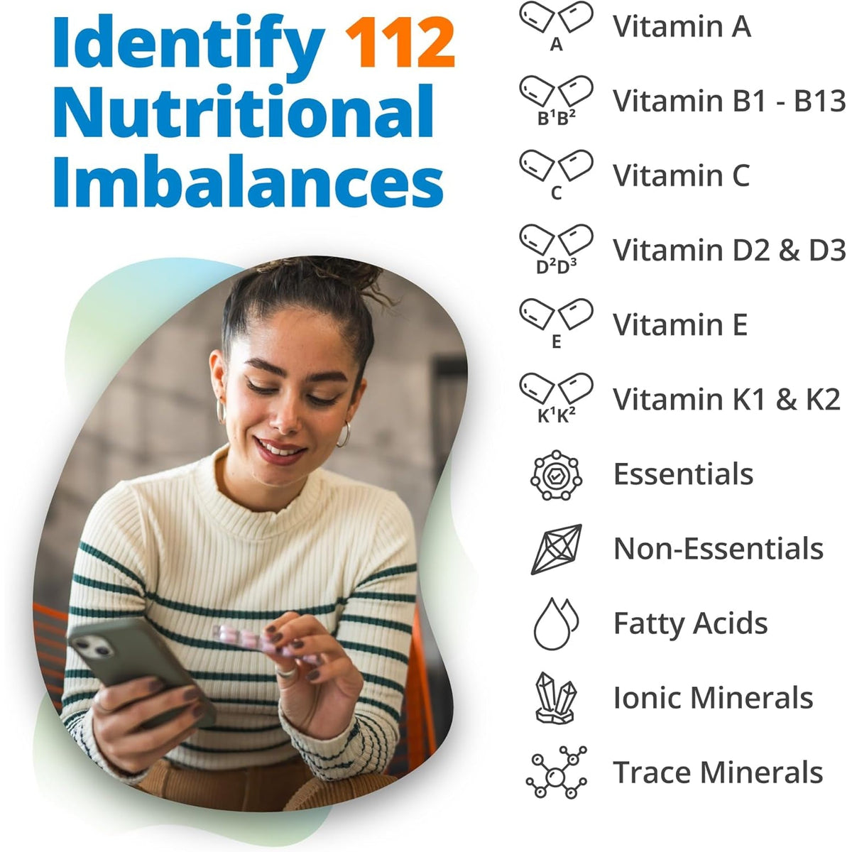 5Strands Nutrition Test, 112 Vitamins, Minerals, Amino Acids Tested, Identify Nutrient Absorption Issues, Holistic at Home Imbalance Testing, Results in 4 Days