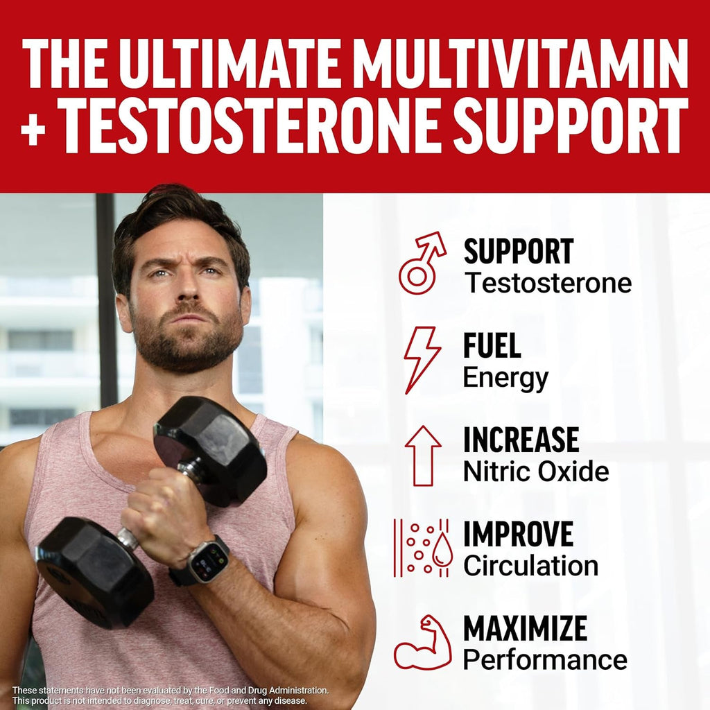 Force Factor Test X180 Multivitamin, Testosterone Support Multivitamin for Men with 50+ Nutritional Ingredients & 13 Essential Vitamins to Help Support Muscle, Strength, Energy & Vitality, 120 Tablets