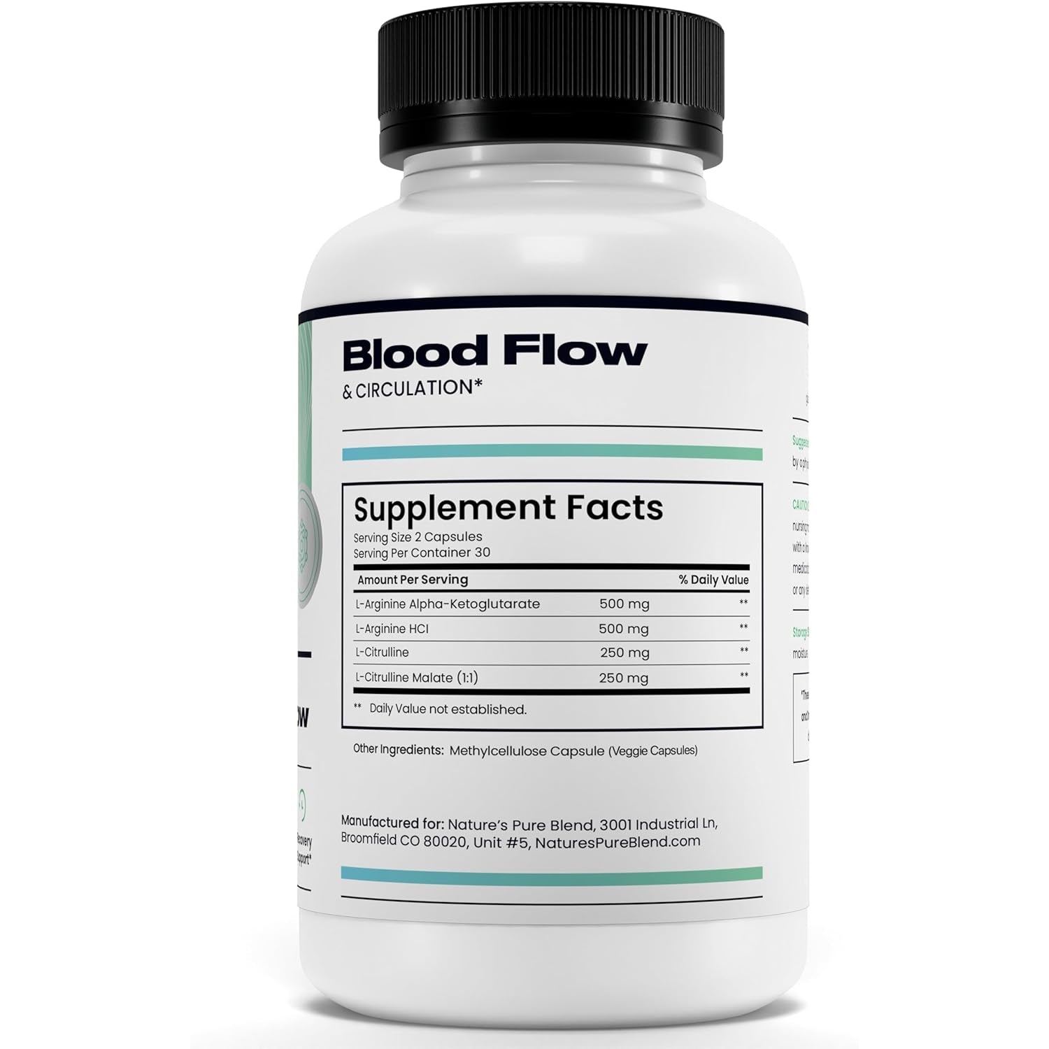 Nature'S Pure Blend Nitric Oxide Supplements for Men – L-Arginine L-Citrulline – Heart Support & Flow Circulation Booster – 1500MG L Arginine and L Citrulline, Preworkout, Bodybuilding
