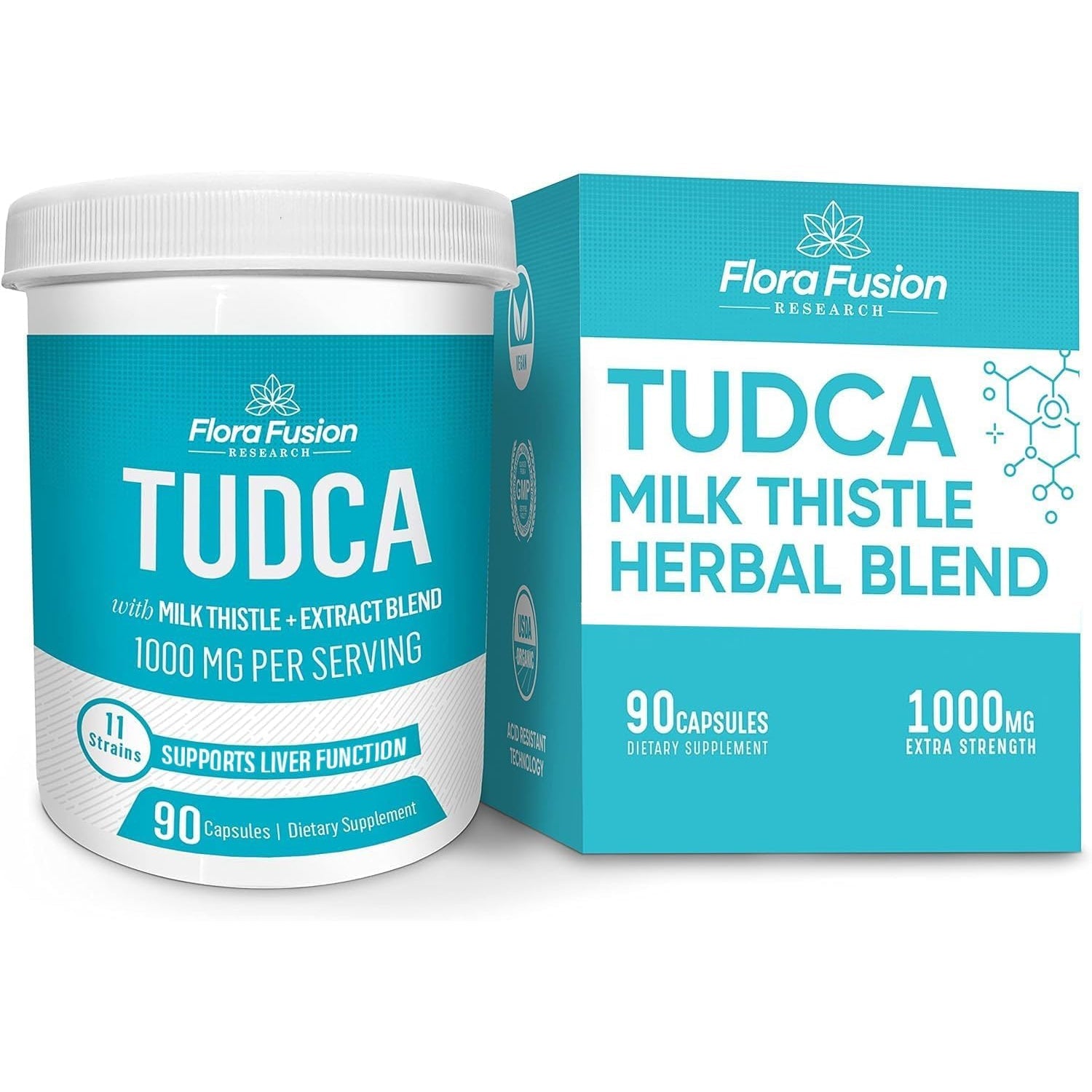 Flora Fusion Dr. Miller'S TUDCA with Milk Thistle Extract, 1000Mg per Serving, Liver and Gallbladder Cleanse Supplement, Supports Liver Function, 90 Capsules (45-Day Supply)