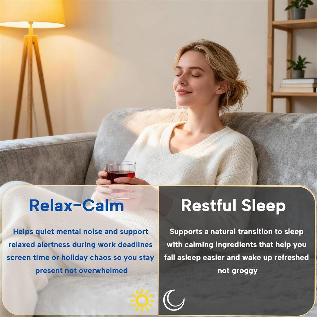 Cortisol Calm Drink Mix with Magnesium Glycinate Powder, L-Theanine, Vitamins, and Ashwagandha for Relaxation & Focus | Adaptogen Drink & Cortisol Support | 30 Packets (Raspberry & Lemon Flavor)