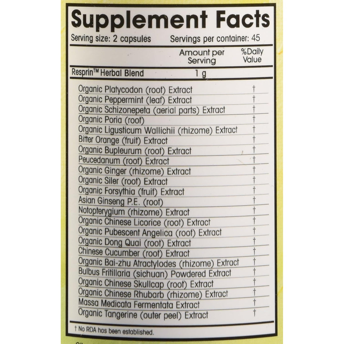 Respirin Traditional Herbal Blend for Natural Breathing Enhancement, 500Mg, 90 Vegan Capsules