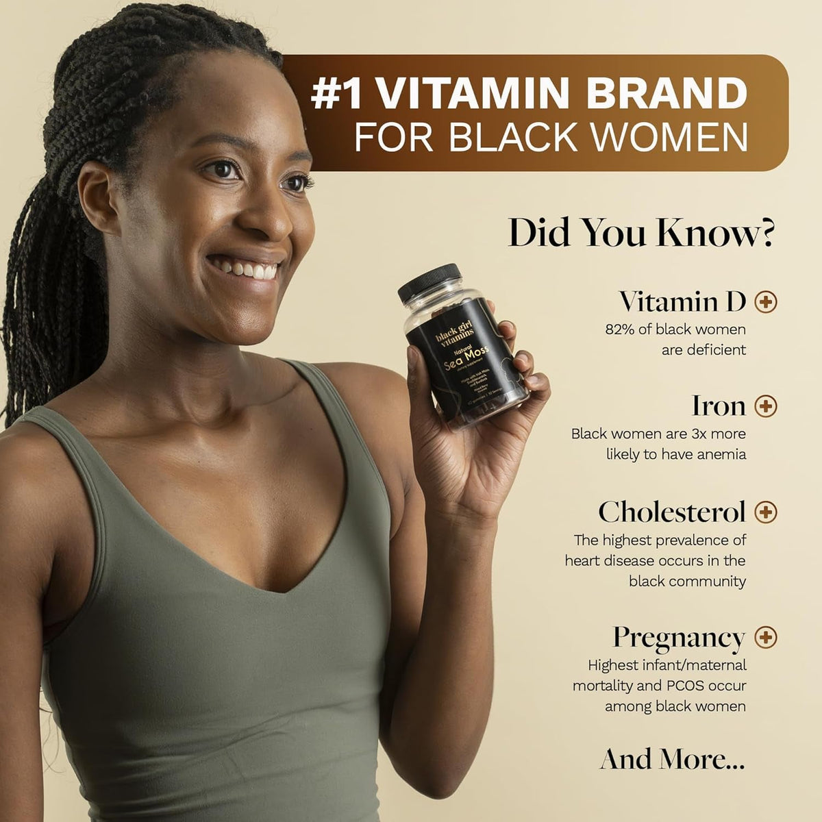 Black Girl Vitamins - Irish Sea Moss Gummies - Seamoss + Bladderwrack & Burdock - 92 Minerals for Thyroid, Metabolism, and Immunity - Vegan, Gluten-Free, Halal (Mixed Berry, 30 Day Supply)