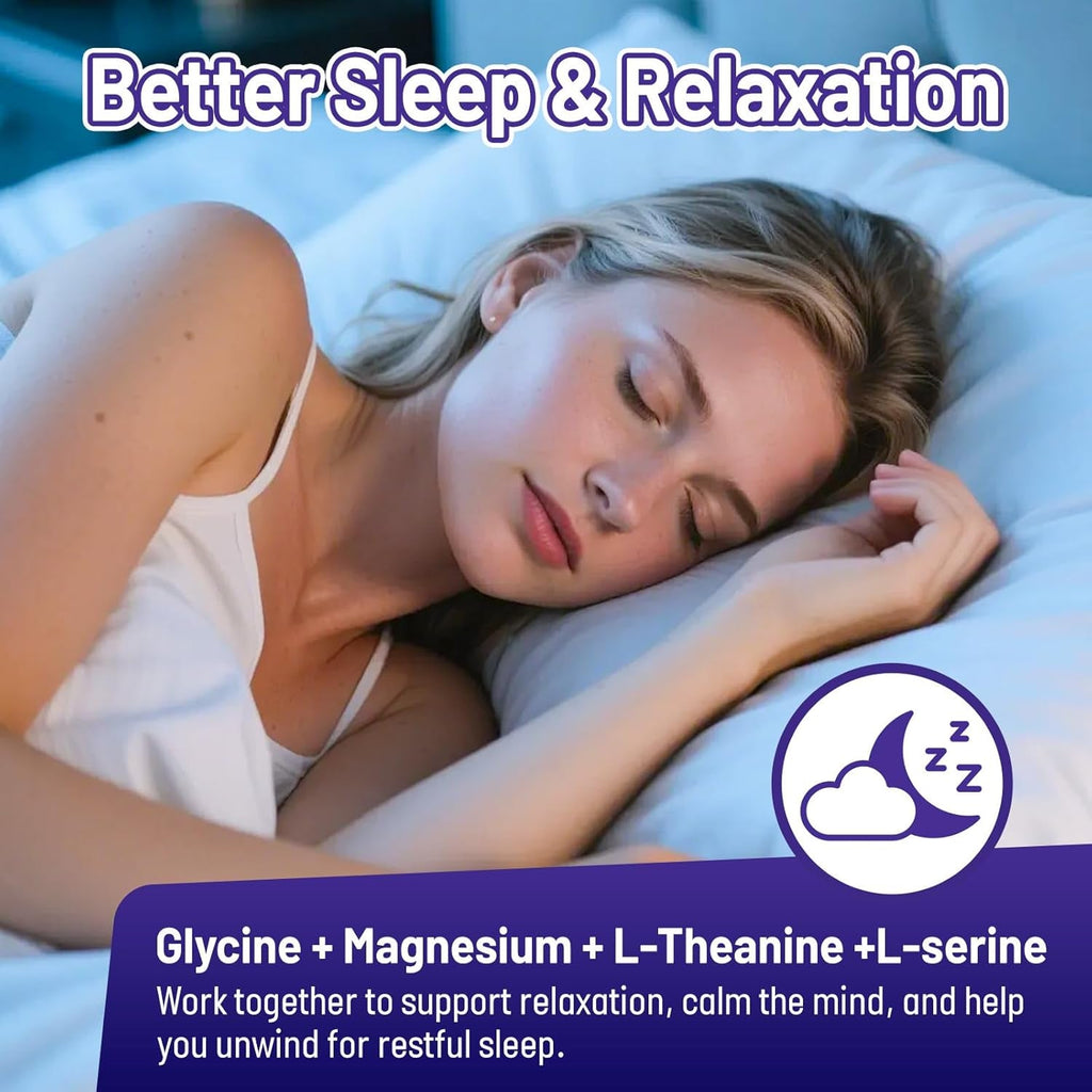 Liposomal Glycine Supplements for Sleep, 1.5/3G Glycine Liquid Drops with Magnesium, L-Theanine & L-Serine | plus NAC & L-Alanine for Liver & Cellular Health, Vegan, Blueberry, 2 Fl Oz