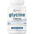 Glycine 2,000Mg per Serving, 240 Veggie Capsules | Free Form | Double Strength Amino Acids | Restful Sleep and Neurotransmitter Support Supplements | Non-Gmo, Gluten Free