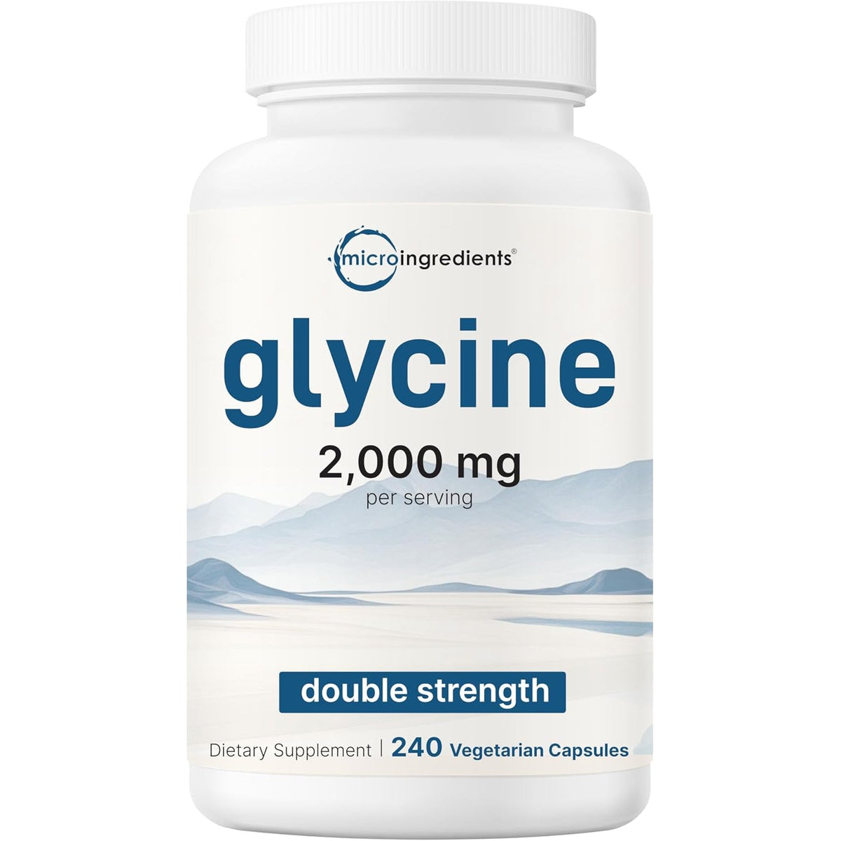 Glycine 2,000Mg per Serving, 240 Veggie Capsules | Free Form | Double Strength Amino Acids | Restful Sleep and Neurotransmitter Support Supplements | Non-Gmo, Gluten Free