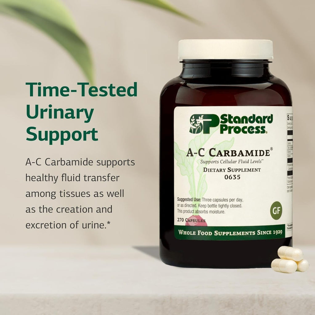 Standard Process A-C Carbamide - Supports Healthy Excretion of Urine & Cellular Fluid Levels - Contains Vitamin a & Antioxidant Vitamin C - Gluten-Free, Non-Dairy & Non-Soy - 270 Capsules