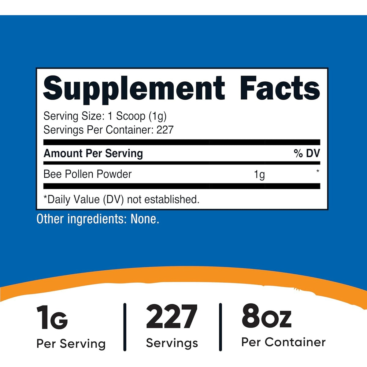 Nutricost Bee Pollen Powder (8 Oz) (Unflavored) - 227 Servings, Gluten Free, Non-Gmo, Vegetarian Dietary Supplement
