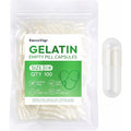 Size 0 Gelatin Empty Capsules - 100 Count Clear Empty Pill Capsules, Fillable Empty Gel Capsule for Homemade Vitamins & Powders, Easy for DIY Supplements