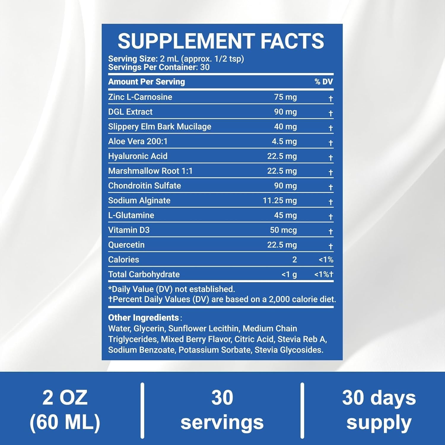 Nano Esophageal Relief Drops - Containing Slippery Elm Bark, Zinc, L-Carnosine, L-Glutamine & Aloe Extract - Non-Gmo, Dairy-Free - Soothes Digestive Discomfort, Supports Healthy Throat & Stomach