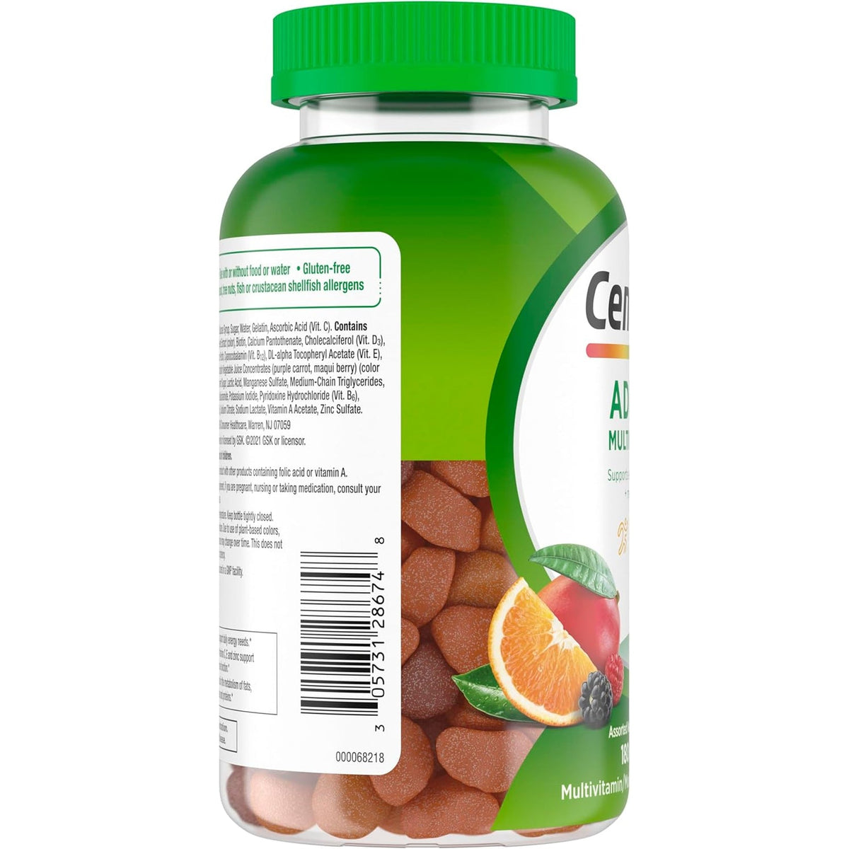 Centrum Multigummies Gummy Multivitamin for Adults, Multivitamin/Multimineral Supplement with Vitamins D, B and E, Assorted Fruit Flavor - 18 Count