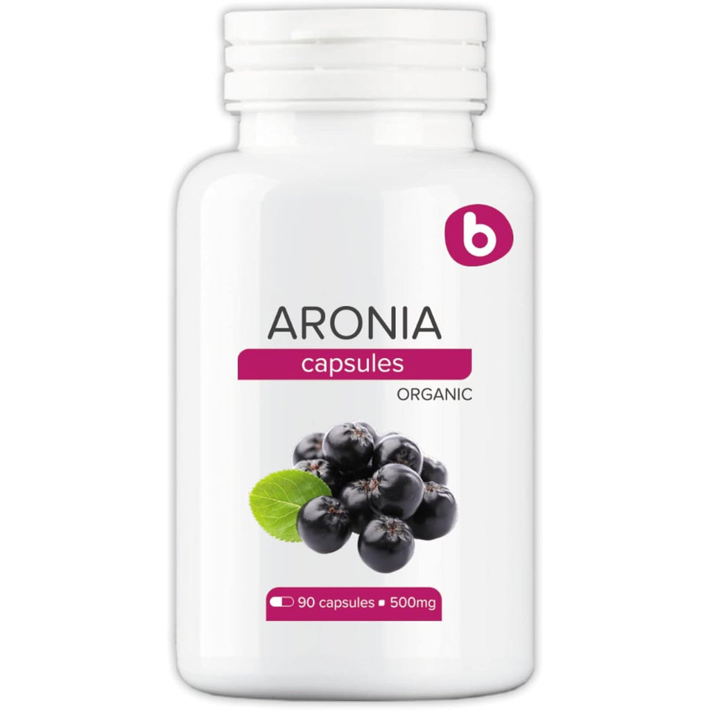 Organic Aronia Berry Capsules – Black Chokeberry Supplement with Natural Anthocyanins & Polyphenols – Supports Immune System – from Aronia Berries Powder – Non-Gmo – 500Mg, 90 Vegan Capsules