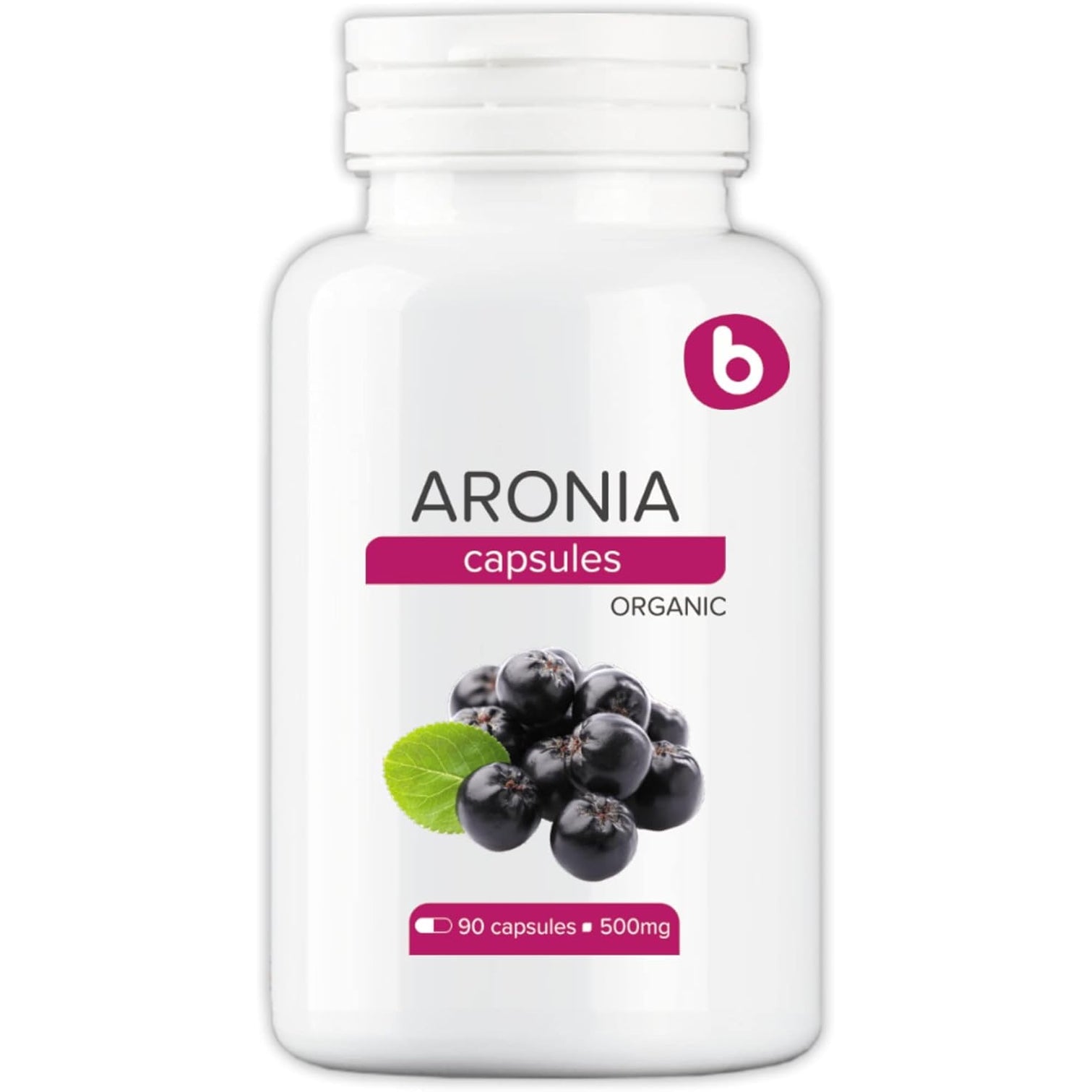 Organic Aronia Berry Capsules – Black Chokeberry Supplement with Natural Anthocyanins & Polyphenols – Supports Immune System – from Aronia Berries Powder – Non-Gmo – 500Mg, 90 Vegan Capsules