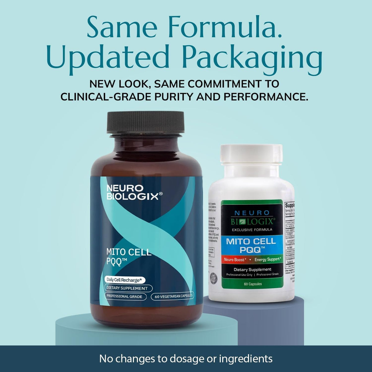 Neurobiologix Mito Cell PQQ Energy & Focus Supplement with Coq10, Vitamin C, NADH, Acetyl L Carnitine & Antioxidants for Cellular Health & Mitochondrial Support, Promotes Overall Wellness, 90 Capsules