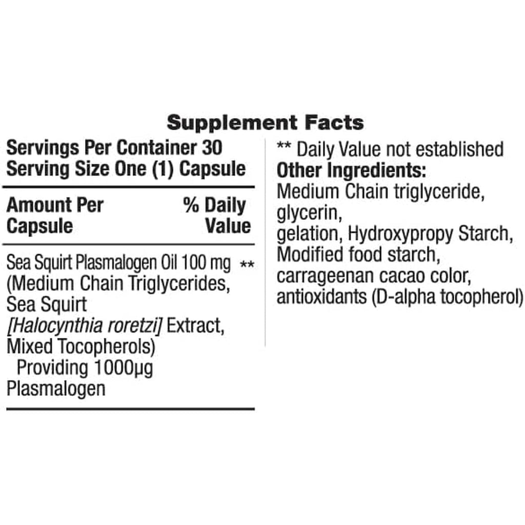 REMORY Plasmalogen Sea Squirt Supplement - Brain Health Supplement - 30 Days Supply