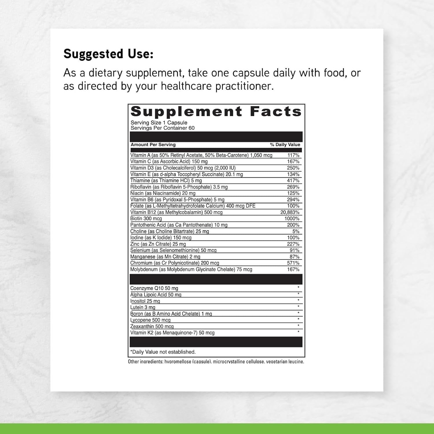 DAVINCI Labs Daily Best Ultra - Dietary Supplement to Support Cardiovascular Health, Fat Metabolism and Bone Health* - with B Vitamins, Minerals, Choline, Coq10, Boron, Lycopene - 60 Vegetarian Caps