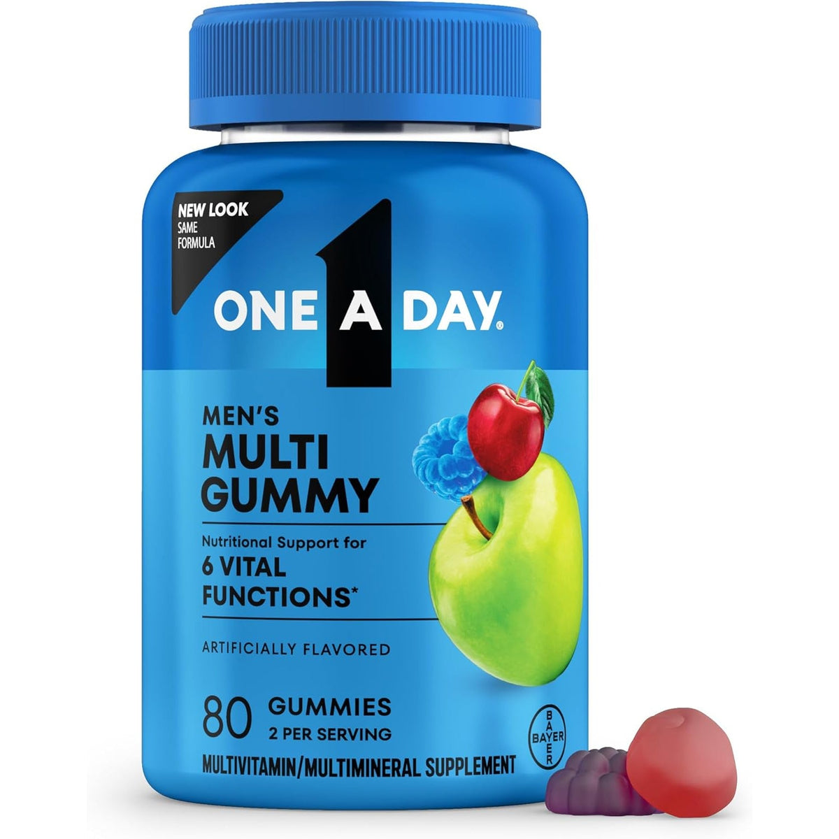 One a Day Mens Multivitamins Gummies – Multivitamin for Men with Vitamin D, Zinc, Folic Acid, Chewable Vitamin Gummies, Physical Energy Support 80 Count