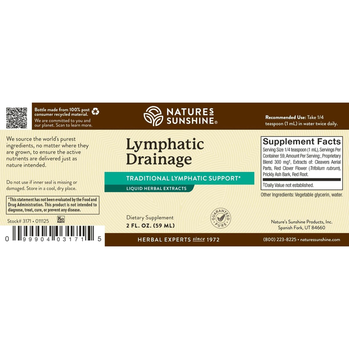Nature'S Sunshine Lymphatic Drainage, 2 Fl. Oz | Lymphatic Drainage Supplement Promotes the Efficient Drainage of the Lymphatic System to Promote Overall Health