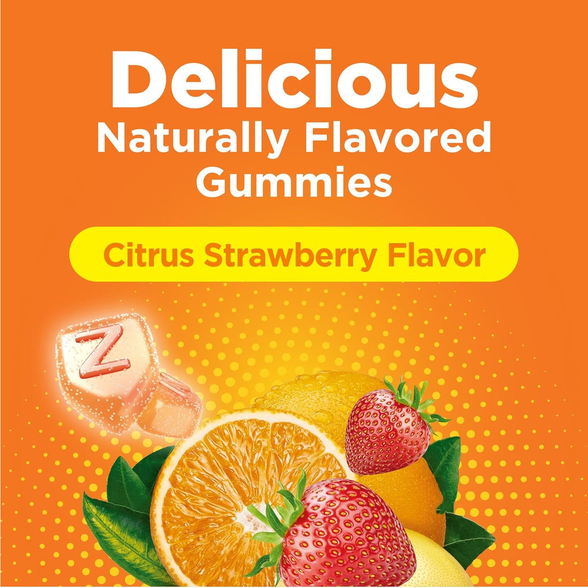 Zicam Daily Immune Support, Gummy Supplement, Zinc, Vitamin C and Vitamin D, Citrus Strawberry Flavor, 70 Count