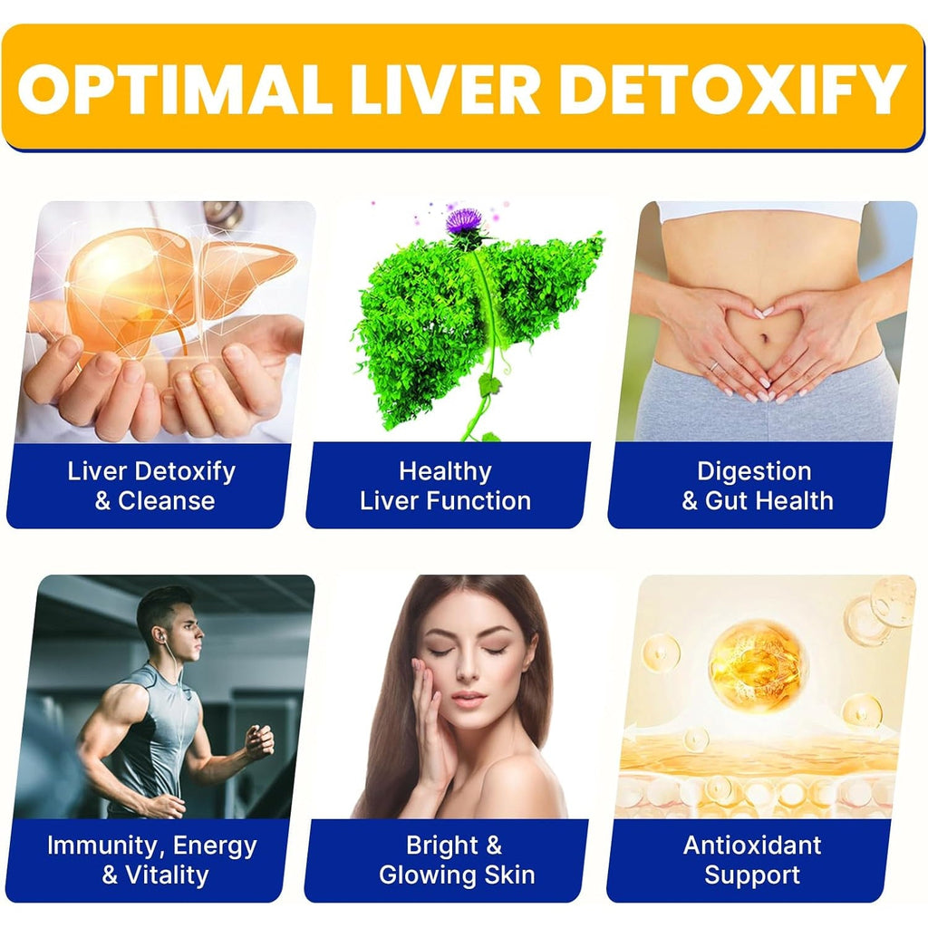 Liver Detoxify Repair & Cleanse, 20 Billion Afu Akkermansia Probiotic with Milk Thistle, Dandelion & Turmeric, 8-In-1 Herbal Formula for Liver Support & Renew, Antioxidant, Gut & Skin Health, 60 Caps