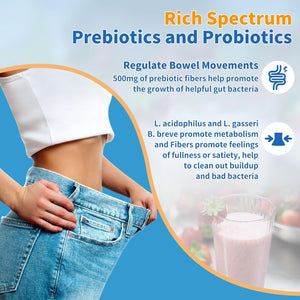 ZEBORA Probiotics for Women, Men and Kids, Prebiotics and Probiotics Powder for Digestive and Immune Gut Health - Support Healthy-Respiratory-System Gluten Free and Non GMO, 30 Packets