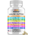 8 in 1 Immune Support with Quercetin Zinc 50Mg Vitamin C 1000Mg Vitamin D3 5000 IU and Elderberry Echinacea Ginger for Adults Kids - VIT D Supplement Veg Capsules