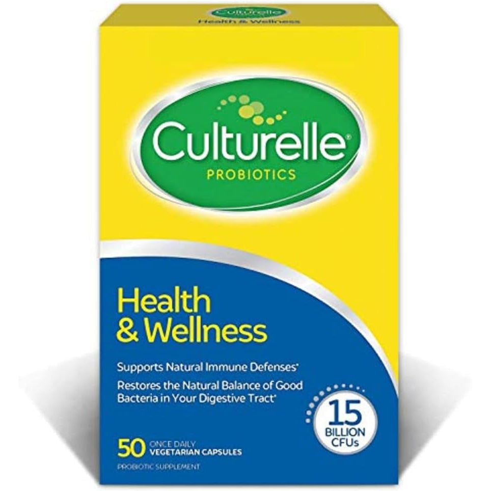 Culturelle Health & Wellness Daily Probiotic Supplement for Men & Women, Helps Support Your Immune System, Occasional Diarrhea, Gas & Bloating, 15 Billion Cfus, Non-Gmo, 50 Count