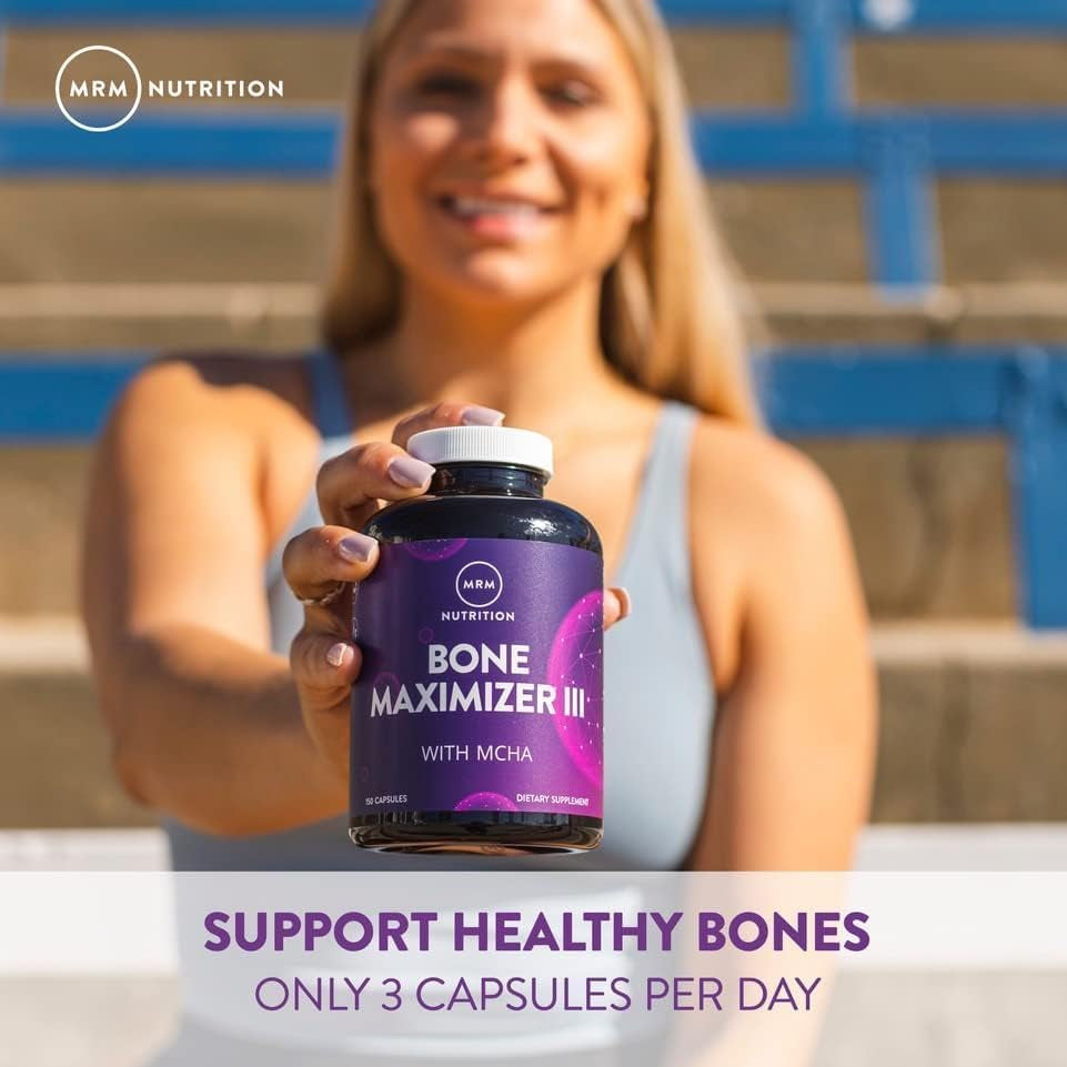MRM Nutrition Bone Maximizer III - Supplement for Women & Men- New Zealand MCHA Calcium with Vitamin D3 and Vitamin K2 MK-7, High Potency Bone Health Formula with Magnesium and Zinc - 50 Servings