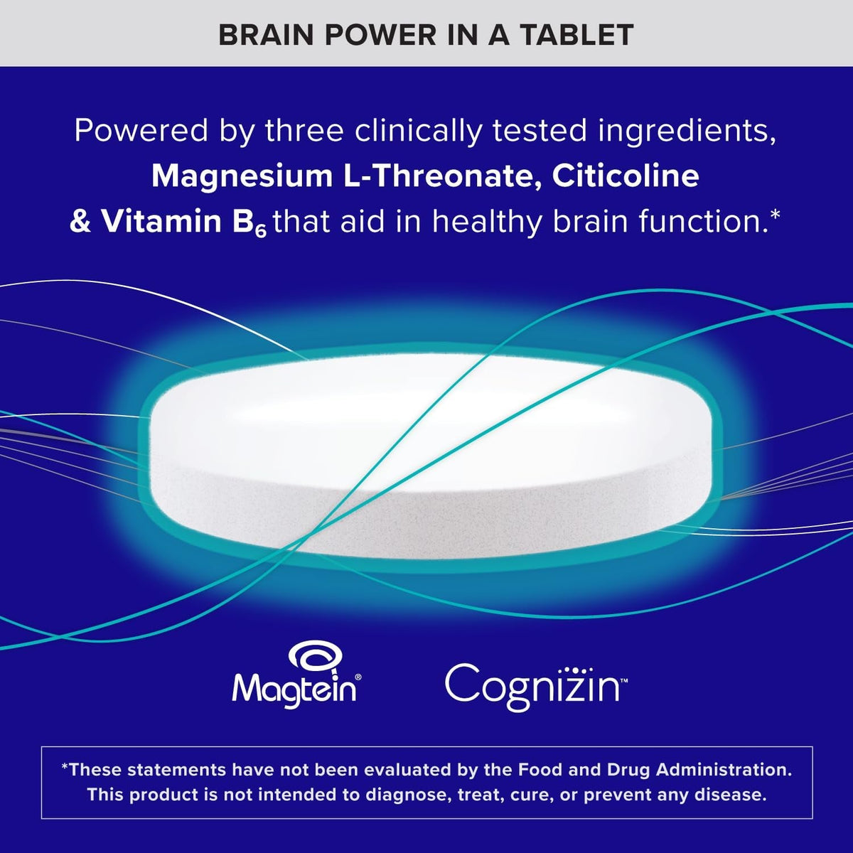 Qunol Brain Health Memory plus with B6, Magnesium L-Threonate & Citicoline, Clinically Tested Ingredients to Improve Memory, Focus, Attention and Productivity, 90 Count