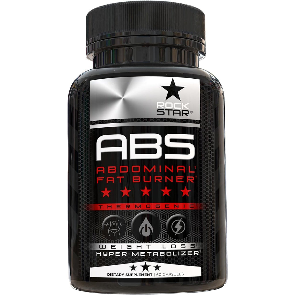 Rockstar Abs Dietary Supplement - Thermogenic Ab Fat Burner, Hyper Metabolizer - Belly Fat & 6 Pack Support, Weight Loss, GLP-1 & Metabolism Booster Pills for Men & Women – Targeted Abdominal Fat Loss