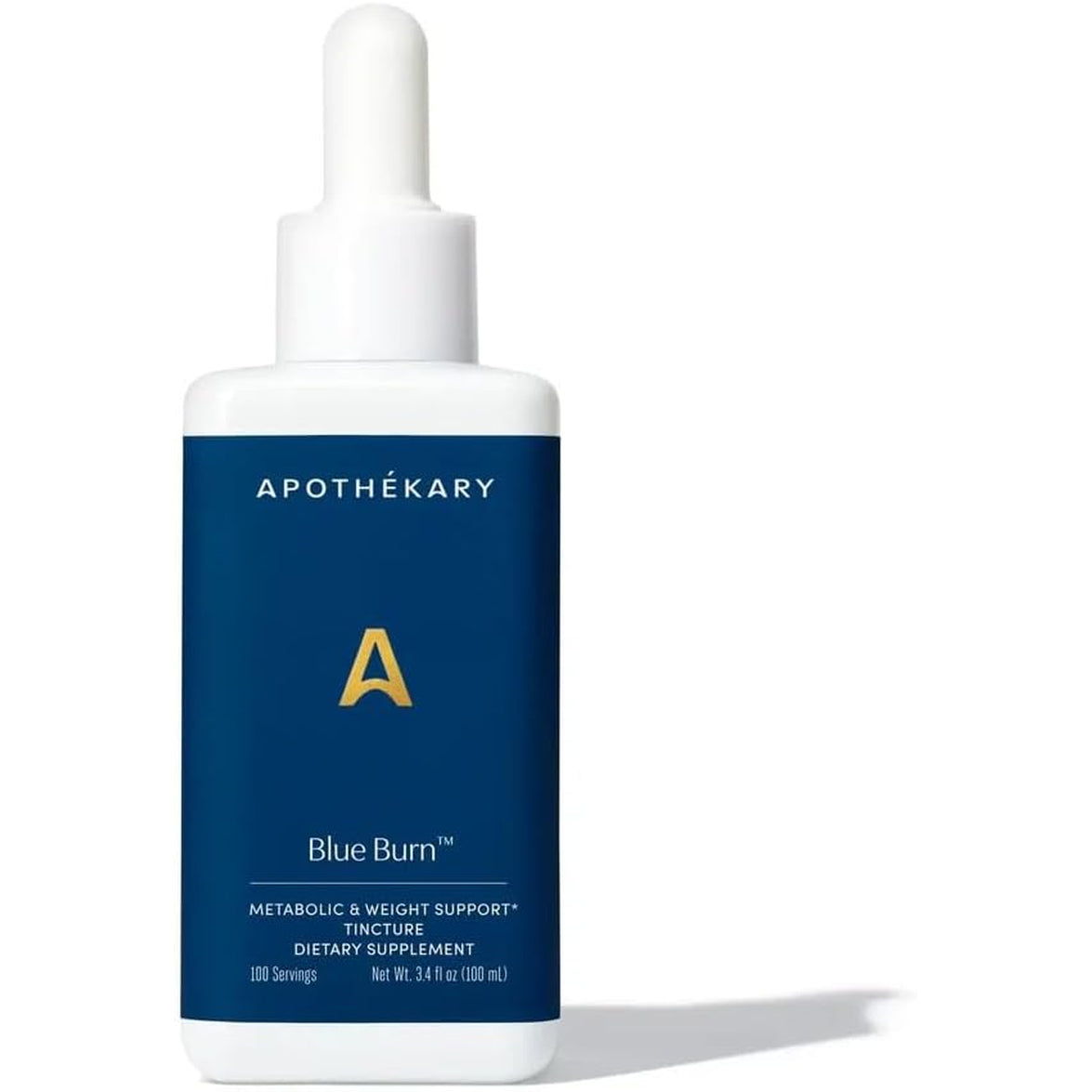 Apothékary Blue Burn Herbal Supplement Liquid Drops, Metabolism and Weight Management Support, Clinically-Tested, Made in the USA, 3.4 Fl Oz, 100 Servings