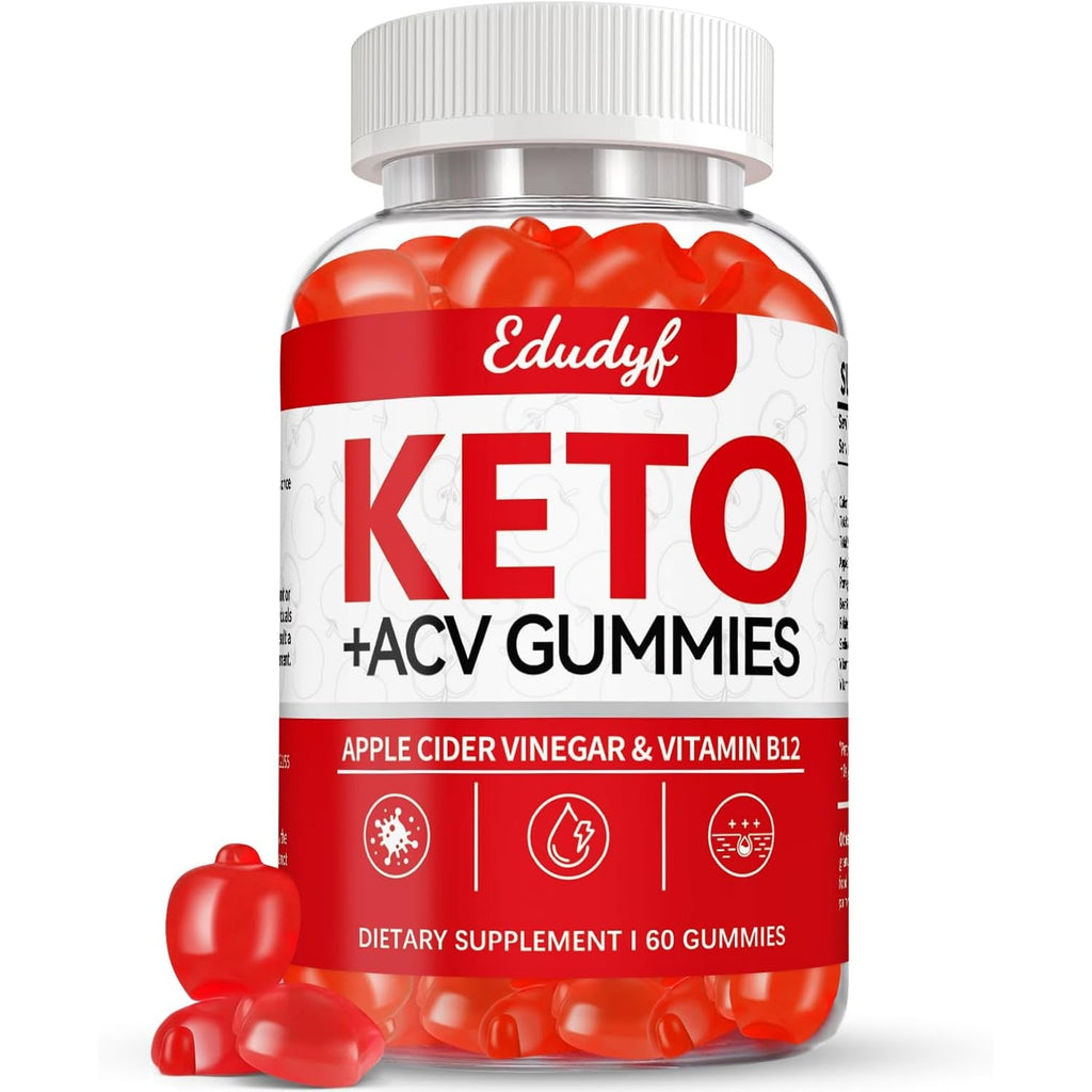 Keto ACV Gummies - 60 Count Gluten-Free, Gelatin-Free Apple Cider Vinegar Gummies with B12 for Keto Support, Vegetarian, Unique Flavor, Convenient Bottled Supplement for Men & Women