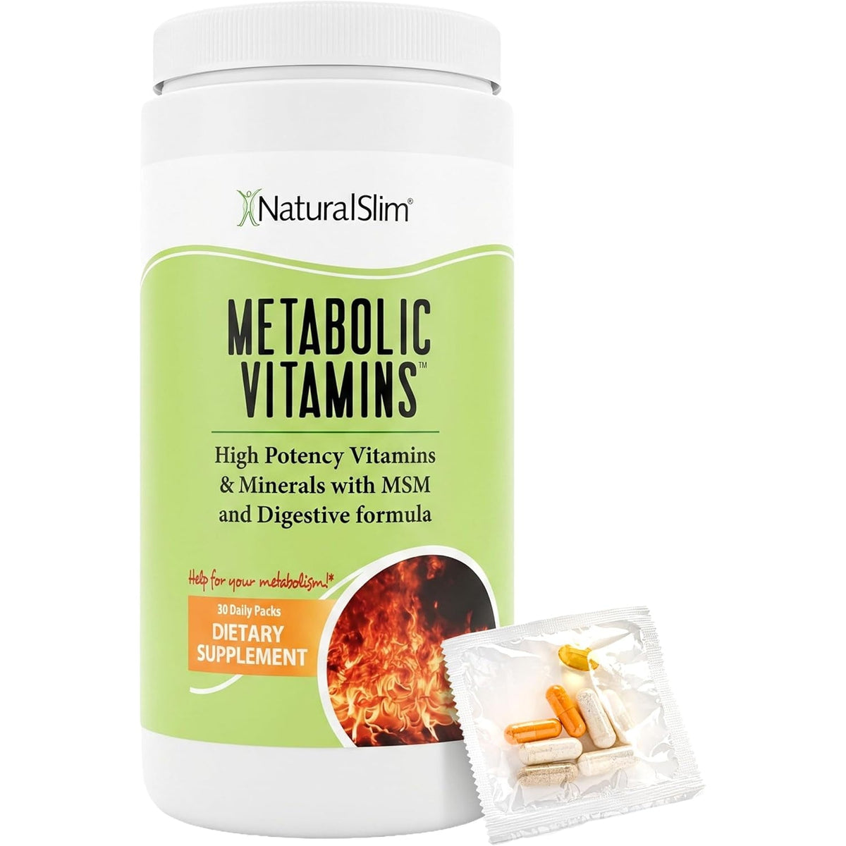 Naturalslim Metabolic Vitamins, Multivitamin for Women & Men, Supports Energy, Metabolism & Nutrient Absorption with Digestive Enzymes, Womens Multivitamin with B-Complex & Niacin 1 Pack
