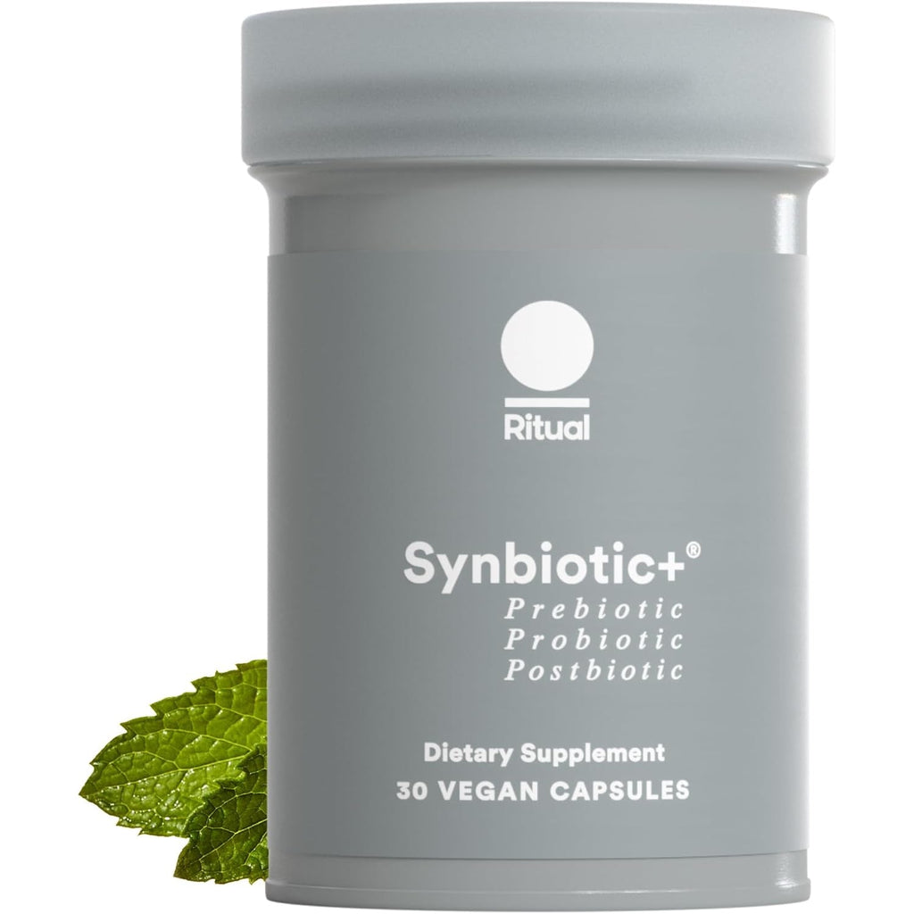 Ritual Synbiotic - Complete 3-In-1 Probiotic, Prebiotic, Postbiotic** - for Women and Men - to Support Gut, Digestive Health, Regularity, Bloating** - Vegan - One Daily Capsule - Mint - 30 Servings