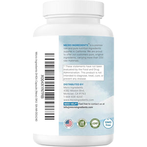 Micro Ingredients DHEA 50 Mg per Serving, 240 Capsules | Micronized DHEA Supplement for Women & Men | Non-Gmo, Gluten Free, Soy Free