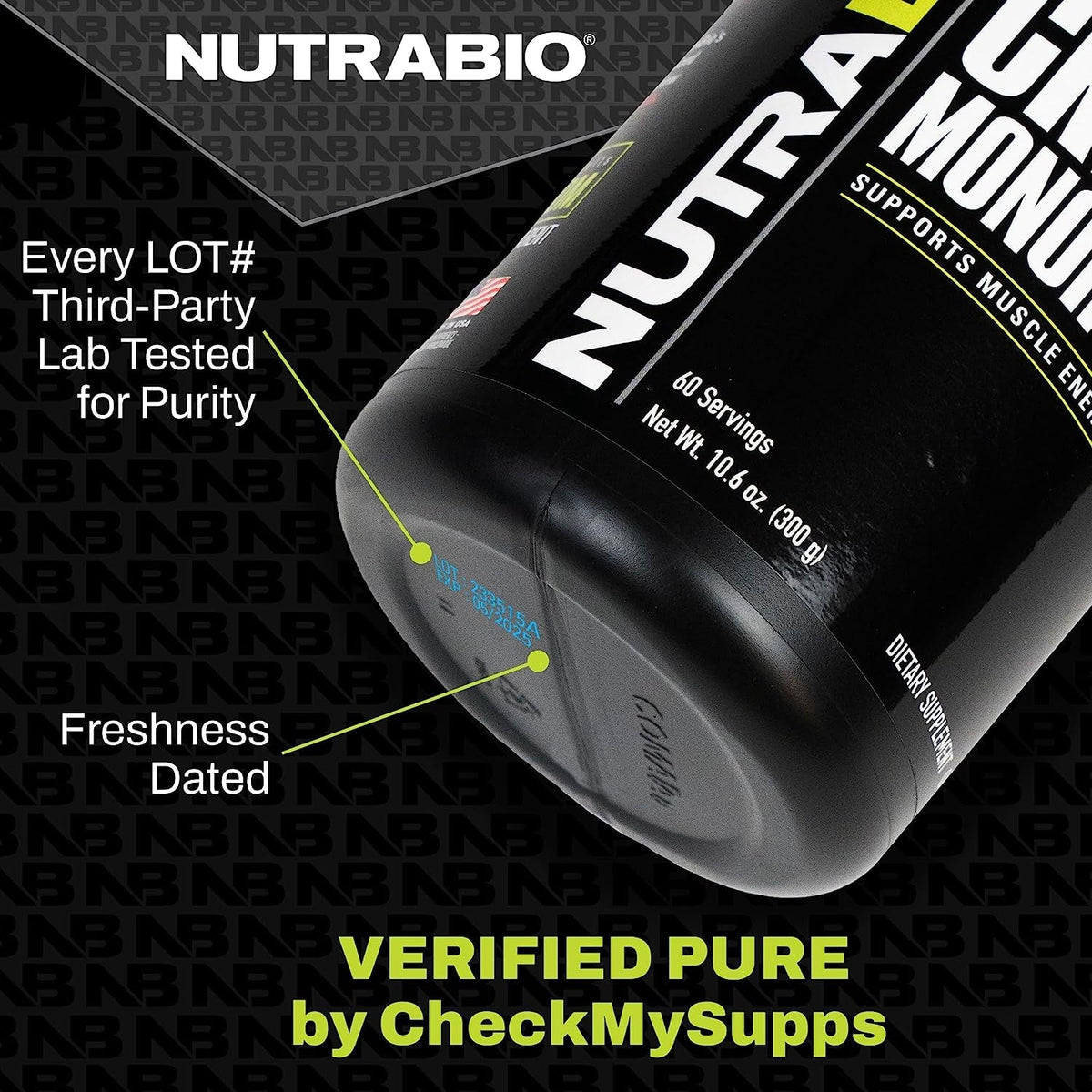 Nutrabio HMB Supplement, Amino Acid, 1000Mg, 120 Capsules