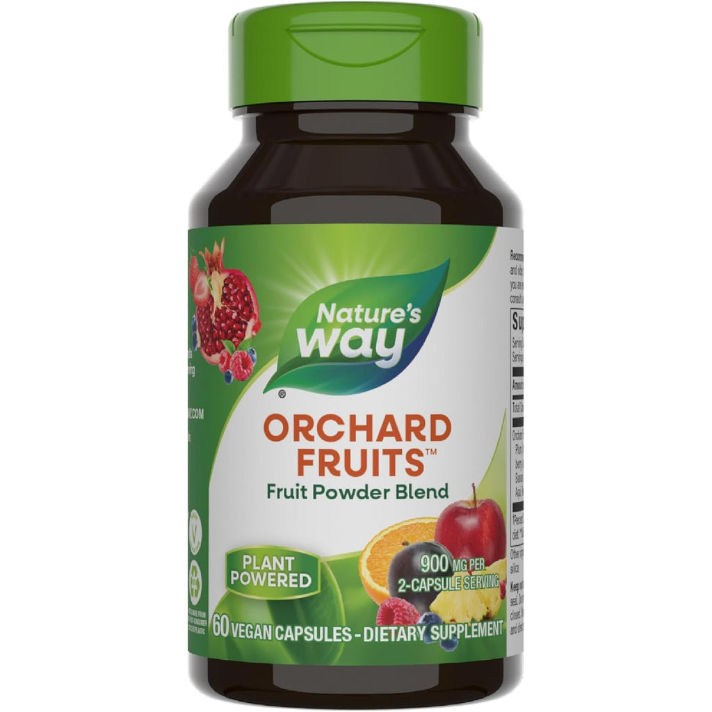 Nature'S Way Orchard Fruits, Fruit Powder Blend, Contains 12 Different Fruits, 900Mg per 2-Capsule Serving, 60 Capsules