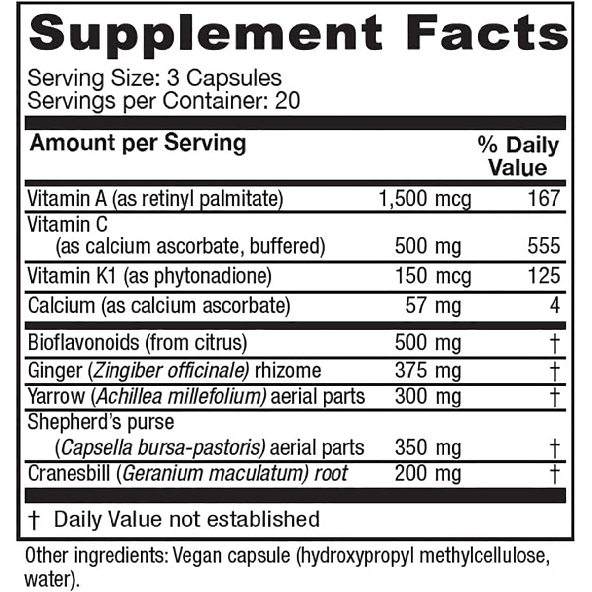 Vitanica Slow Flow, Menstrual Flow Support, Vegan, 60 Capsules
