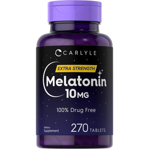 Carlyle Melatonin 10Mg | 270 Tablets | with L-Theanine | Vegetarian, Non-Gmo, Gluten Free Supplement