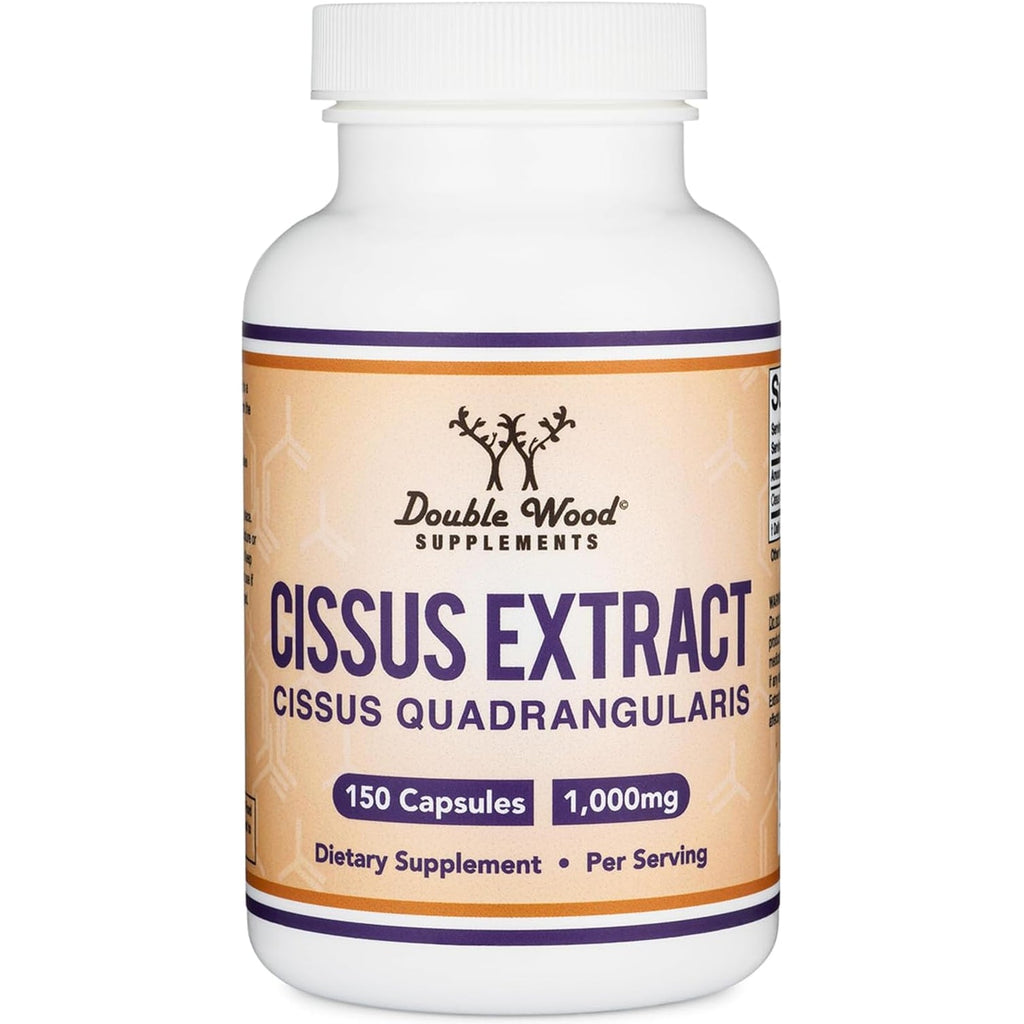 Double Wood Supplements Cissus Quadrangularis Super Extract, 150 Capsules (Non-Gmo, Gluten Free) Dietary Supplement for Joint and Tendon Health, 1000Mg Serving Size
