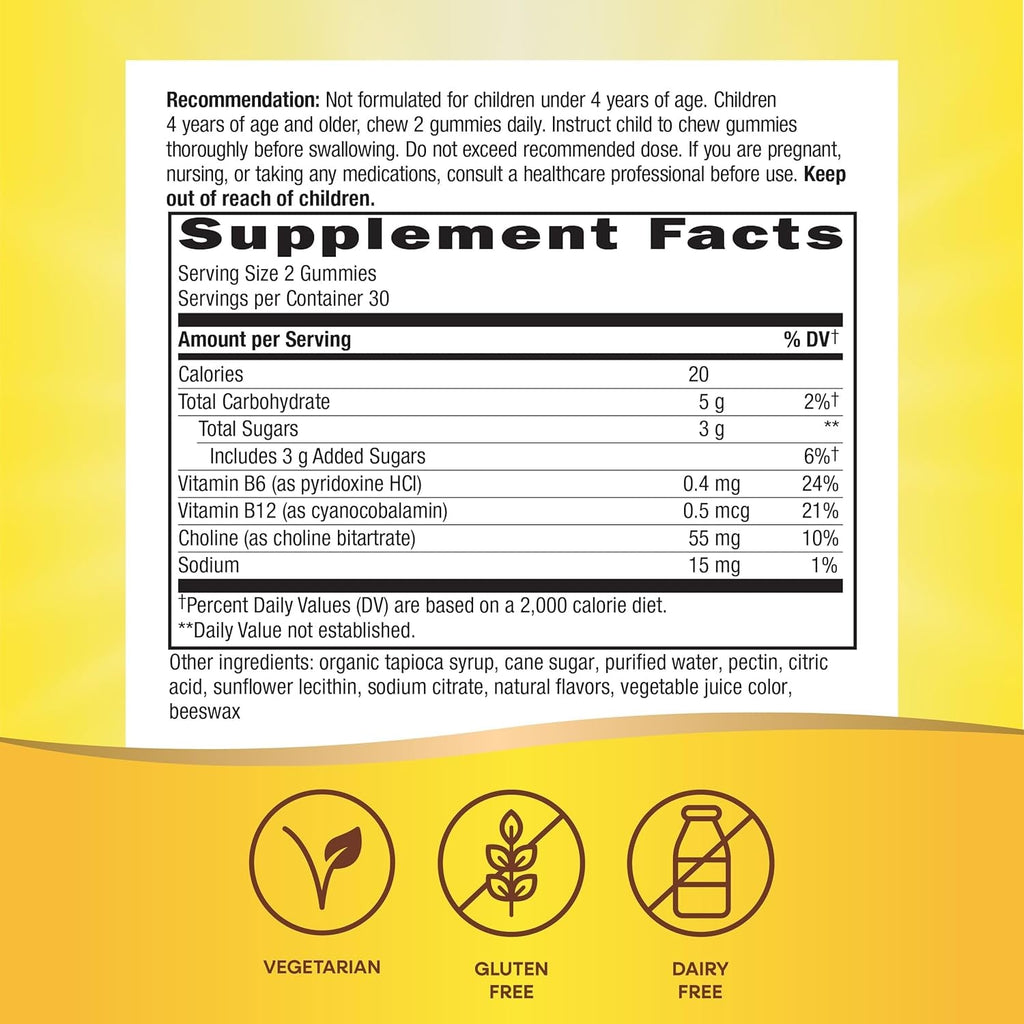 Nature'S Way Kids Brain Supplement Gummies, Supports Healthy Brain Function*, Lemonade Flavored, 60 Gummies